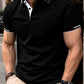 Mens Polo Style Shirts Casual V Neck Textured Slim Fit Solid Short Sleeve Cotton Knit Soft Tees Activewear-Various Colours