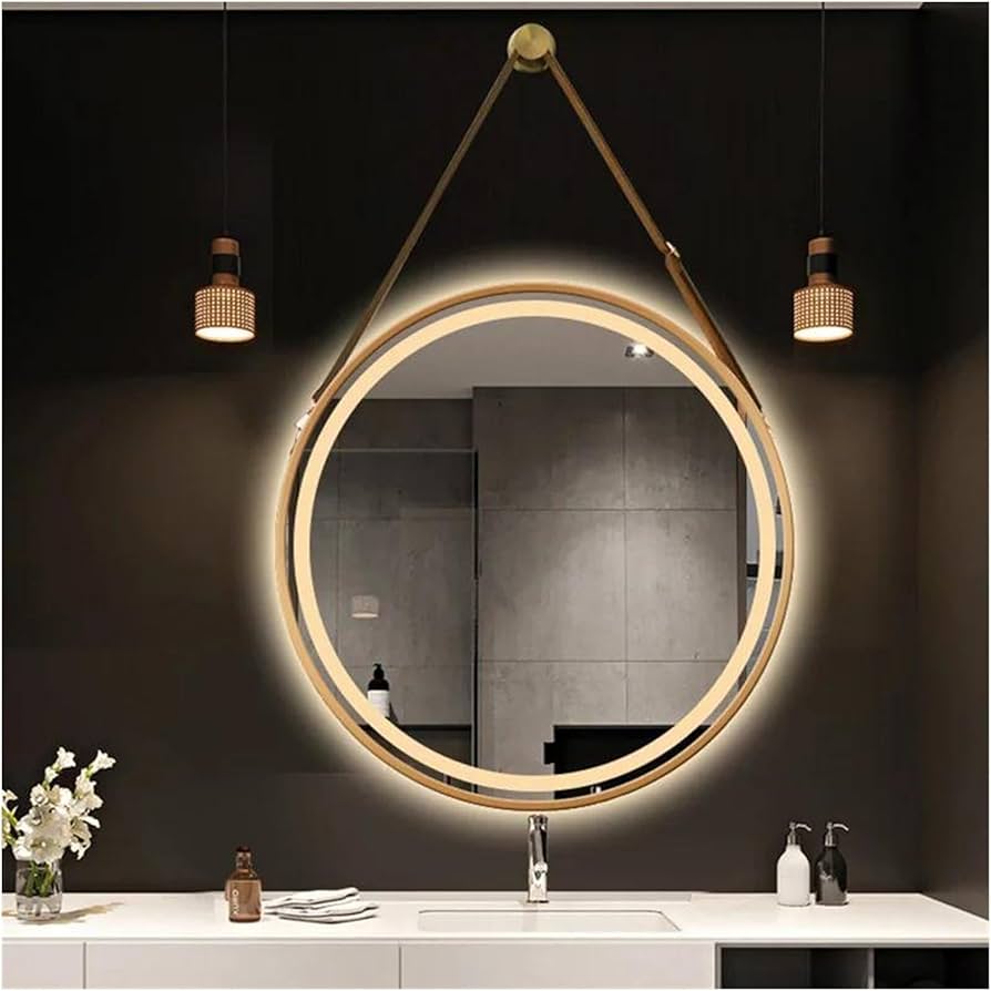 Modern Round Illuminated LED Mirror Touch Sensor With Strap 60cm - Various Options