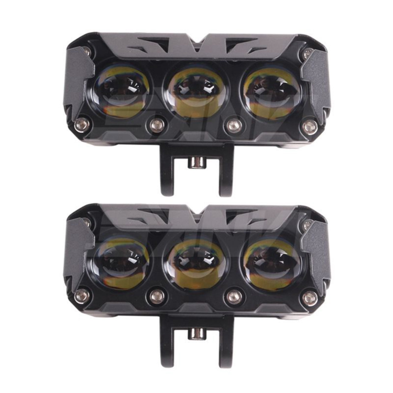 Motorcycle LED Spotlights High And Low Beams Two-Color Lens Headlights
