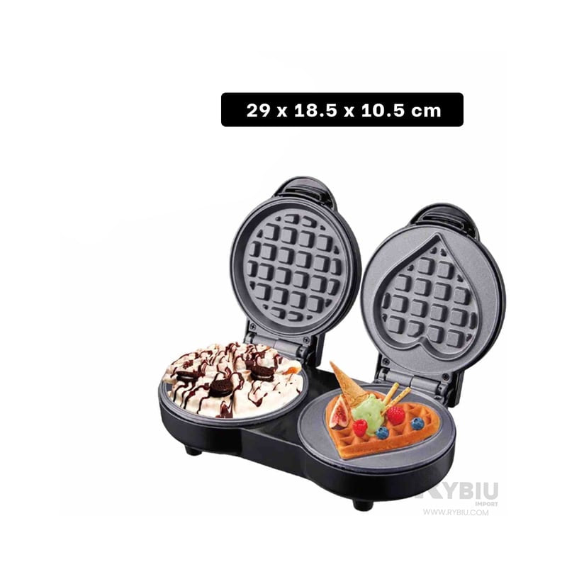 RAF R.205 Heart Shape Belgian Waffle Maker - Double Mini Non-Stick Waffle Maker 1100W