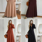 Ladies Long Sleeve A-Line Maxi Dress-Various Colours