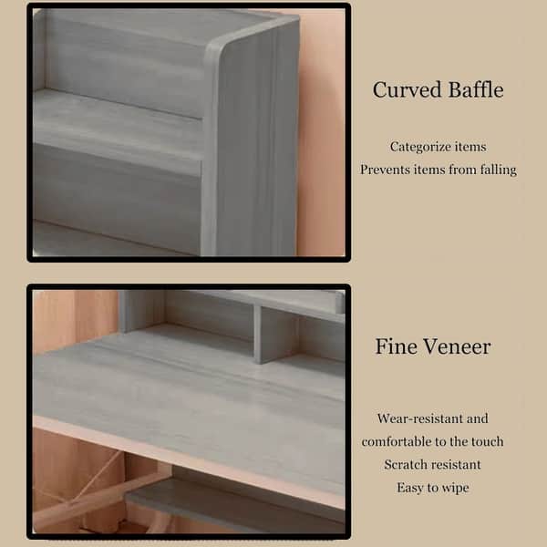 MFURN Simple Bookshelf Computer Desk, Desktop Table, Study Table, Student Home Study Table, Simple Office Desk, Writing Table, Workbench-Various Options