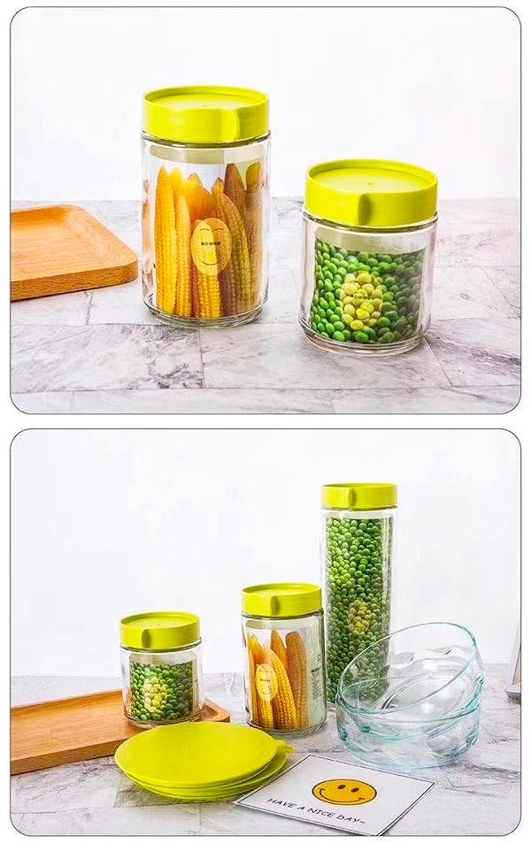 MHOME 3pc Glass Canister Set