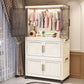 MHome Foldable Wardrobe / Multifunctional Plastic Storage Cabinet – Dustproof Organizer