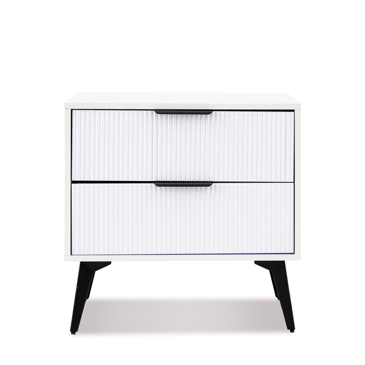 MFurn Modern Two-Drawer Nightstand White