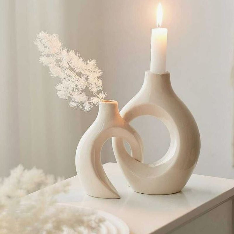 MHome Intertwined Ceramic Vase  2pc Set
