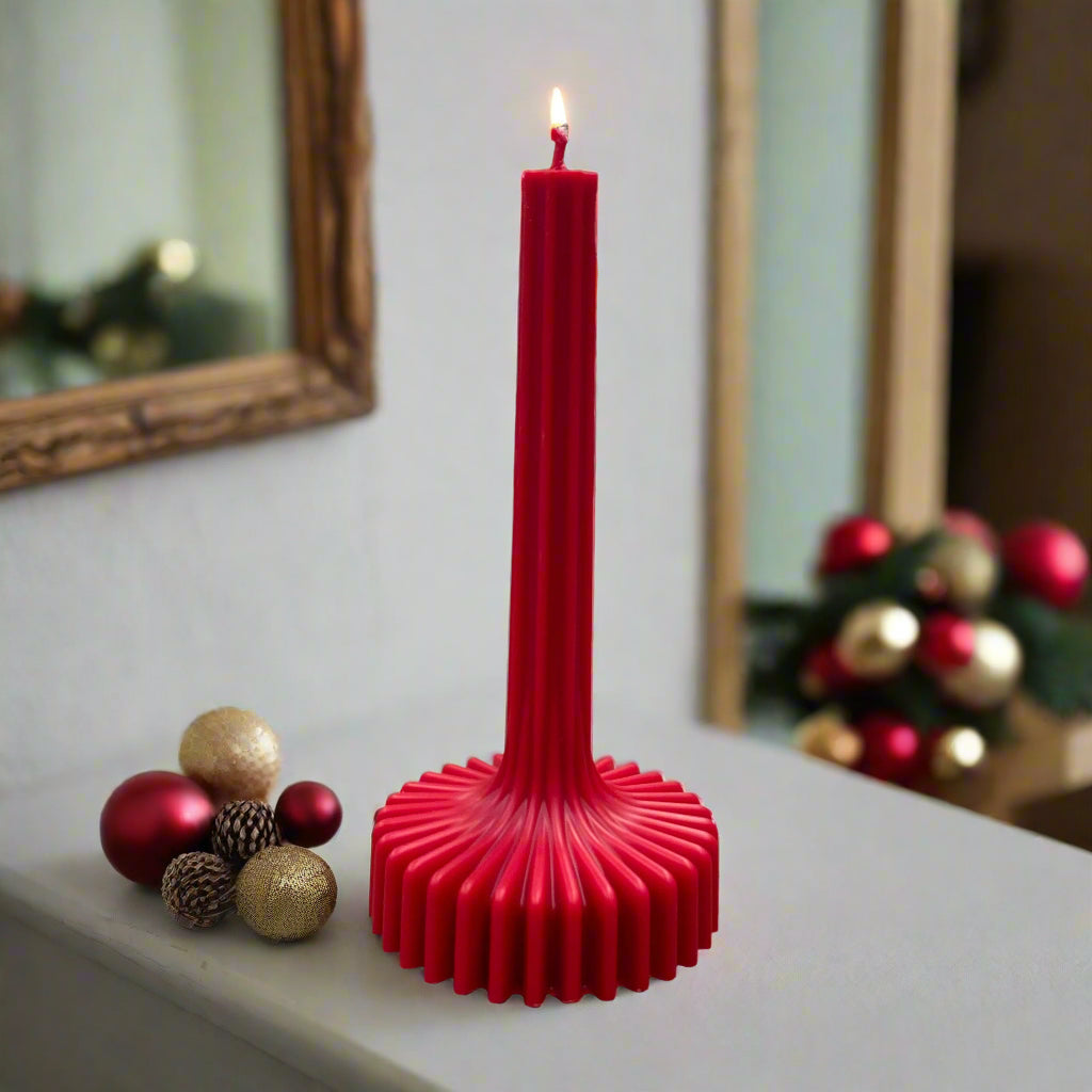 MHome Modern Ribbed Column Pillar Christmas Candle-Various Options