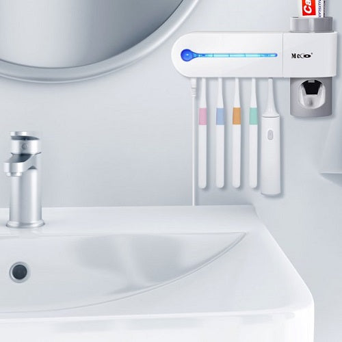 MHome Ultraviolet Sanitiser & Toothbrush Holder With Toothpaste Dispenser
