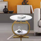 MFurn Luxury Side Table – Golden Metal Frame with Marble Surfac