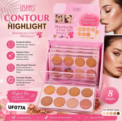 Ushas Contour Highlight Palette Makeup Kit 8 Shade
