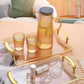 MHome Elegant Acrylic Serving Tray Set with Gold Handles – 3 Sizes