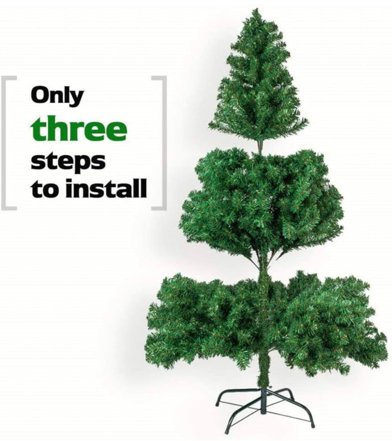 Christmas Tree Artificial Hinged Xmas Tree fire-Resistant and Non-allergenic Christmas Ornament with 850 Branch Tips Foldable Metal Stand Holiday Decoration Tree for Home Office Party 2.2M Height