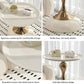 MFurn Small Round End Table – Modern Metal Pedestal Side Table for Living Spaces