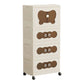 MHome  Kids Bear Wardrobe/Multifunctional Collapsible Plastic Wardrobe for Kids- Storage Cabinet – Dustproof Organizer for Baby Clothes, Toys & Books with Wheels & Hangers- Beige/Various Sizes