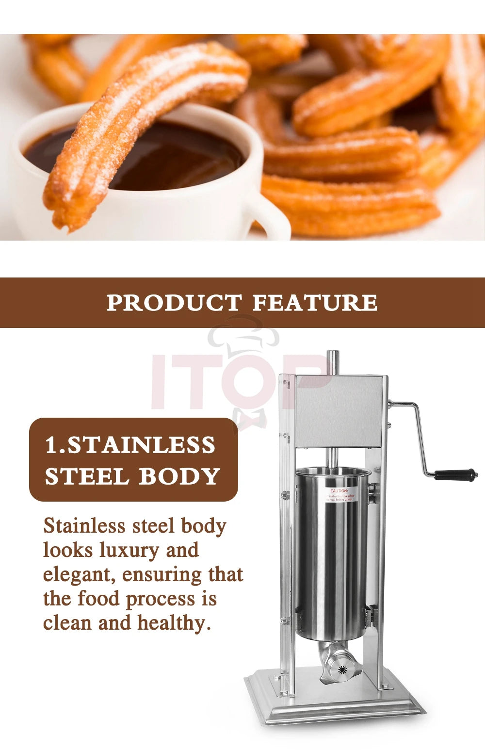 Manual 5L Churros Machine: Commercial Donut Maker with Waffle Attachment. Only Available On PreOrder!