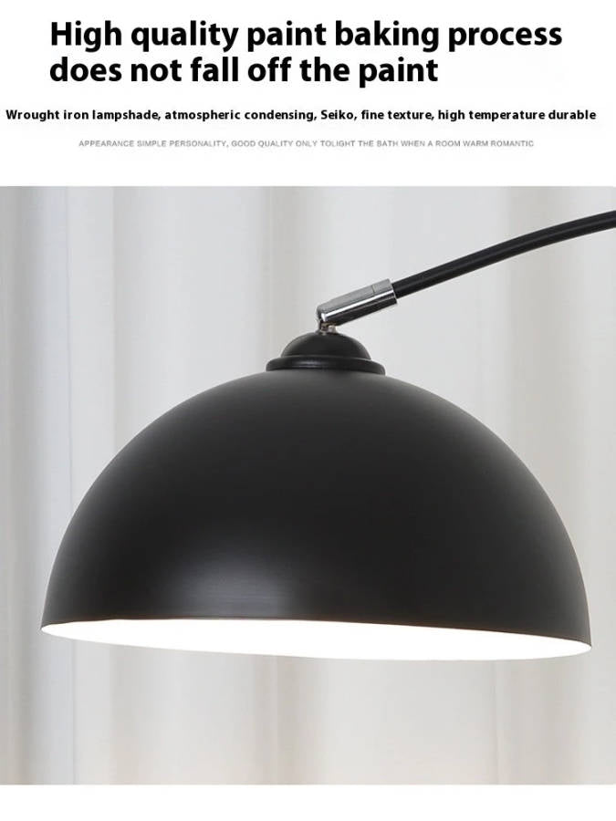MHome  3-in-1 Arc Floor Lamp with Side Table & Storage Shelf