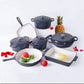 MHome 11 Piece Enameled Cast Iron Modern Non-Stick Cookware Set-Various Colours
