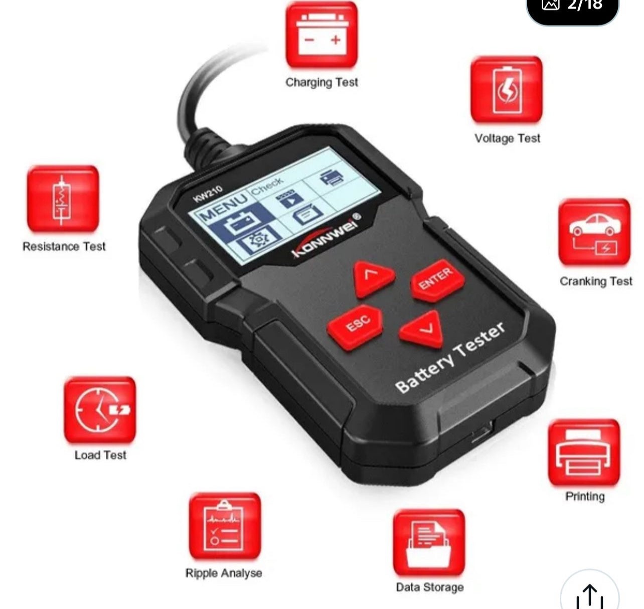 Konnwei Battery Tester KW210