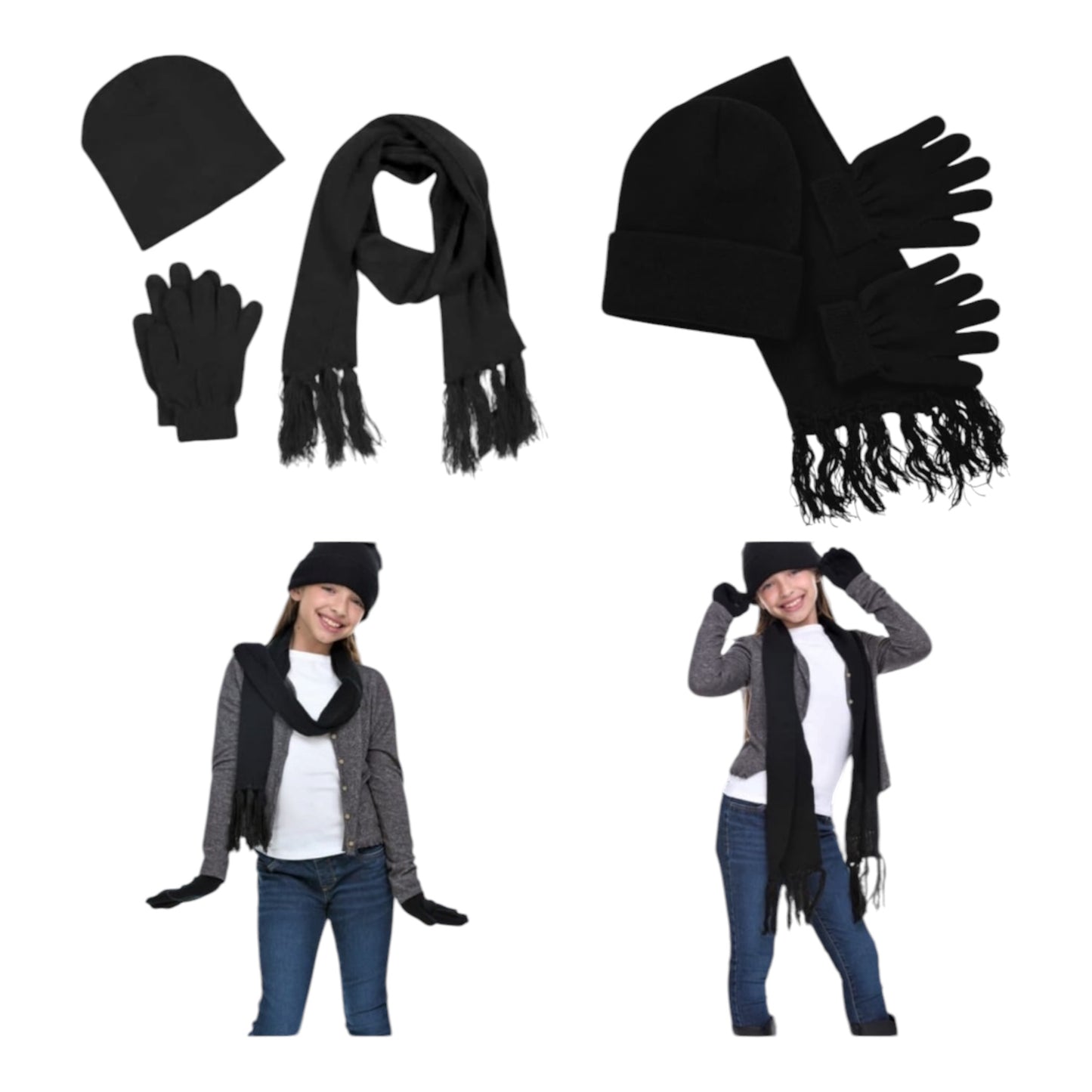 Knitted Winter Warmer Set 3pc -Various Colours