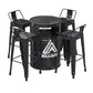 MFurn Modern Industrial Style Barrel Chair Set Round Metal Coffee Table & Oil Drum Furniture for Outdoor Kitchen or Home Bar-Various Colours-Only Available On Pre-Order Sales