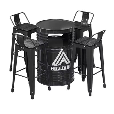 MFurn Modern Industrial Style Barrel Chair Set Round Metal Coffee Table & Oil Drum Furniture for Outdoor Kitchen or Home Bar-Various Colours-Only Available On Pre-Order Sales