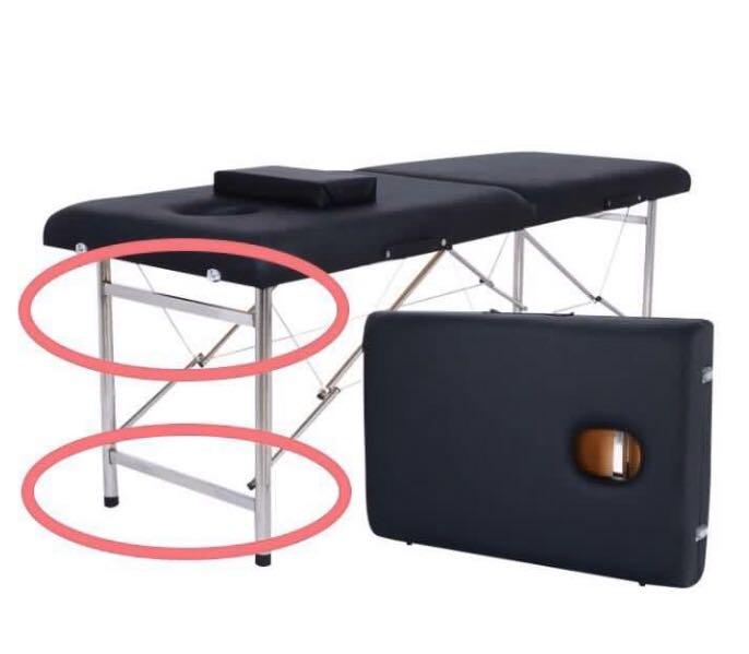 Massage Table Portable Massage Bed, 2 Folding Lightweight Salon Spa Tattoo Bed Height Adjustable with Carrying Bag & Stainless Steel Leg