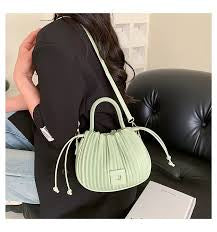 Women's Handbag Pleated Bucket Bag Crossbody Bag Soft Drawstring Handbag-Various Colours