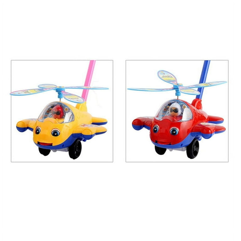 MToy Push Plane Toy Plastic Push Cart for Baby Toddler Learning Walk Toy Airplane Cart