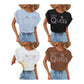 Women Black Queen Short Sleeve Cotton T-shirt