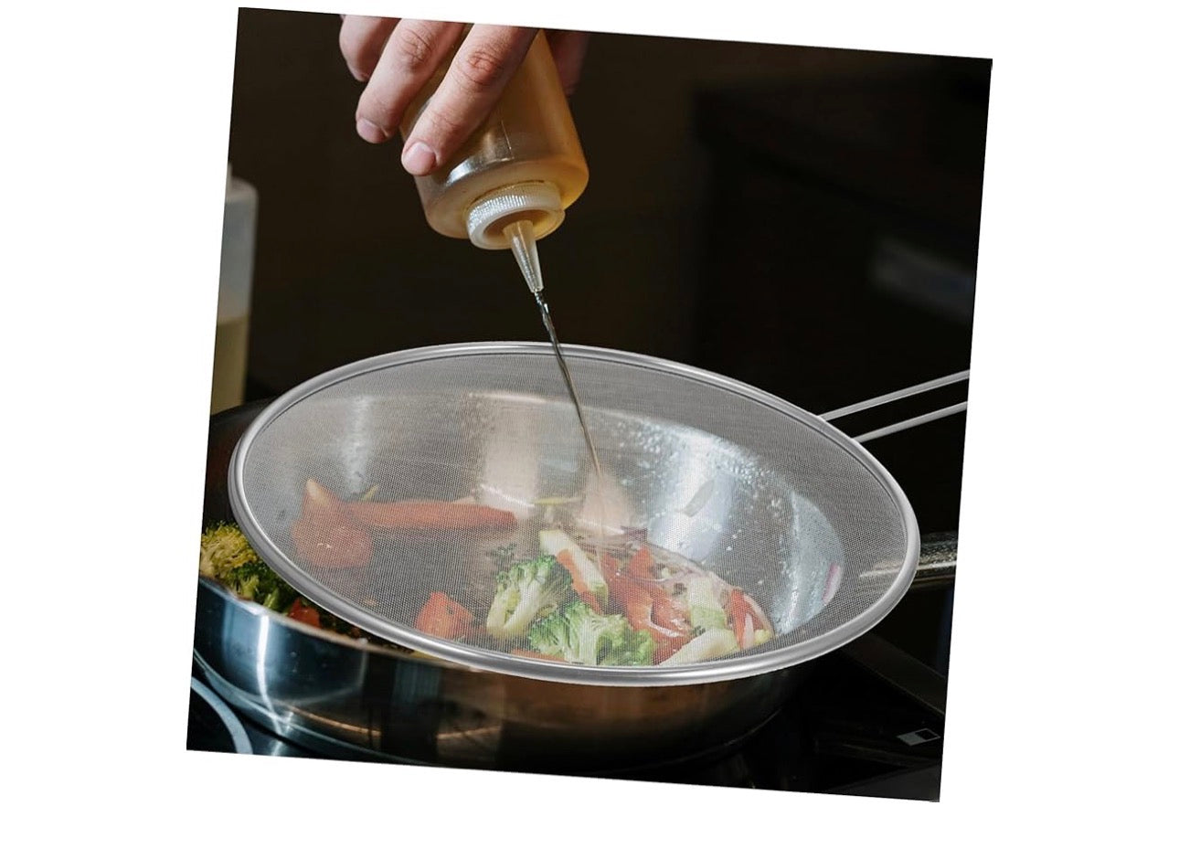 MHome
Grease Splatter Guard Hollow Handle Oil Splash Screen for Frying Pan Prevents Burns for Cooking and Frying