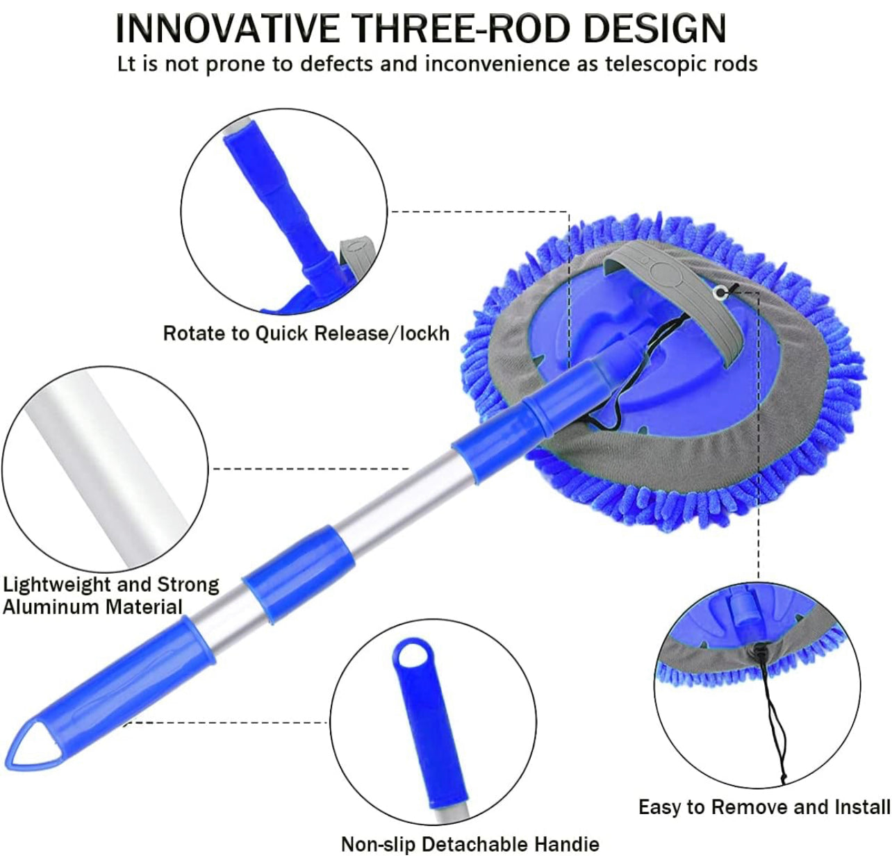 Car Wash Kit - Car Wash Mop Car Wash Cleaning Tools Kit with Car Wash Brush with Long Handle,Microfiber Towels Car Interior Detailing Kit