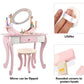Generic
Toddler Fantasy Vanity Beauty Dresser Table Play Set with Chair, Fashion & Makeup Accessories for Kid and Pretend Play, Toy,Wooden Dressing Table And Stools, Dresser Table,3,4,5 Age Kids (PINK)