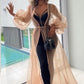 Ladies Floor Length Sheer Mesh Cardigan-Various Sizes & Colours