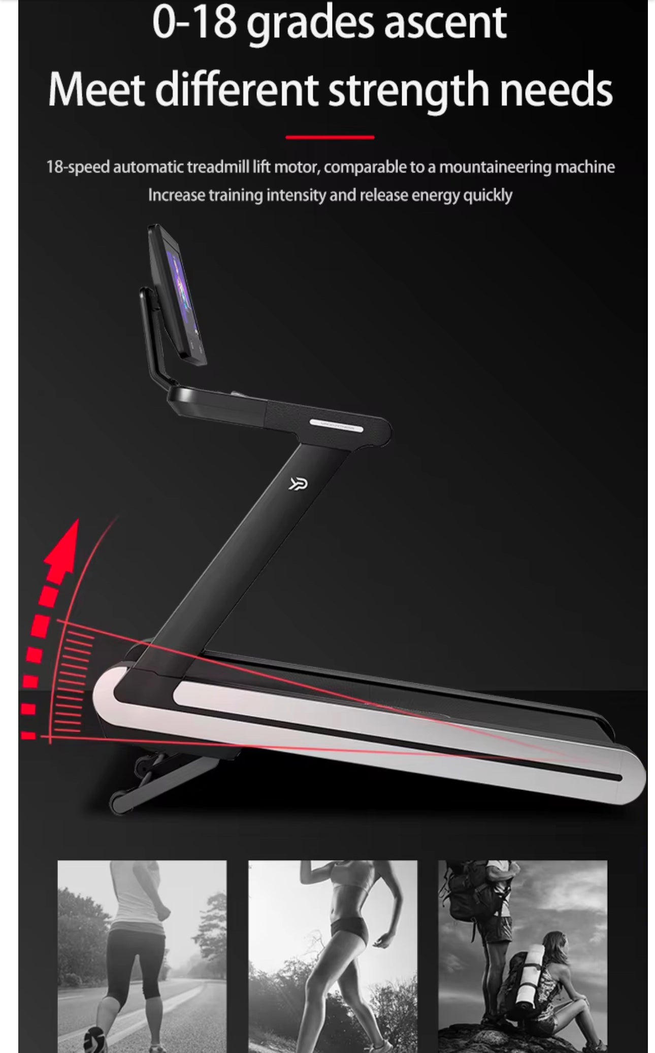 Pro-Sportz MX Commercial Treadmill 21.5” HD Touch Screen, Bluetooth, AC Motor, RF-Pro Suspension & Auto Incline For Premium Fitness