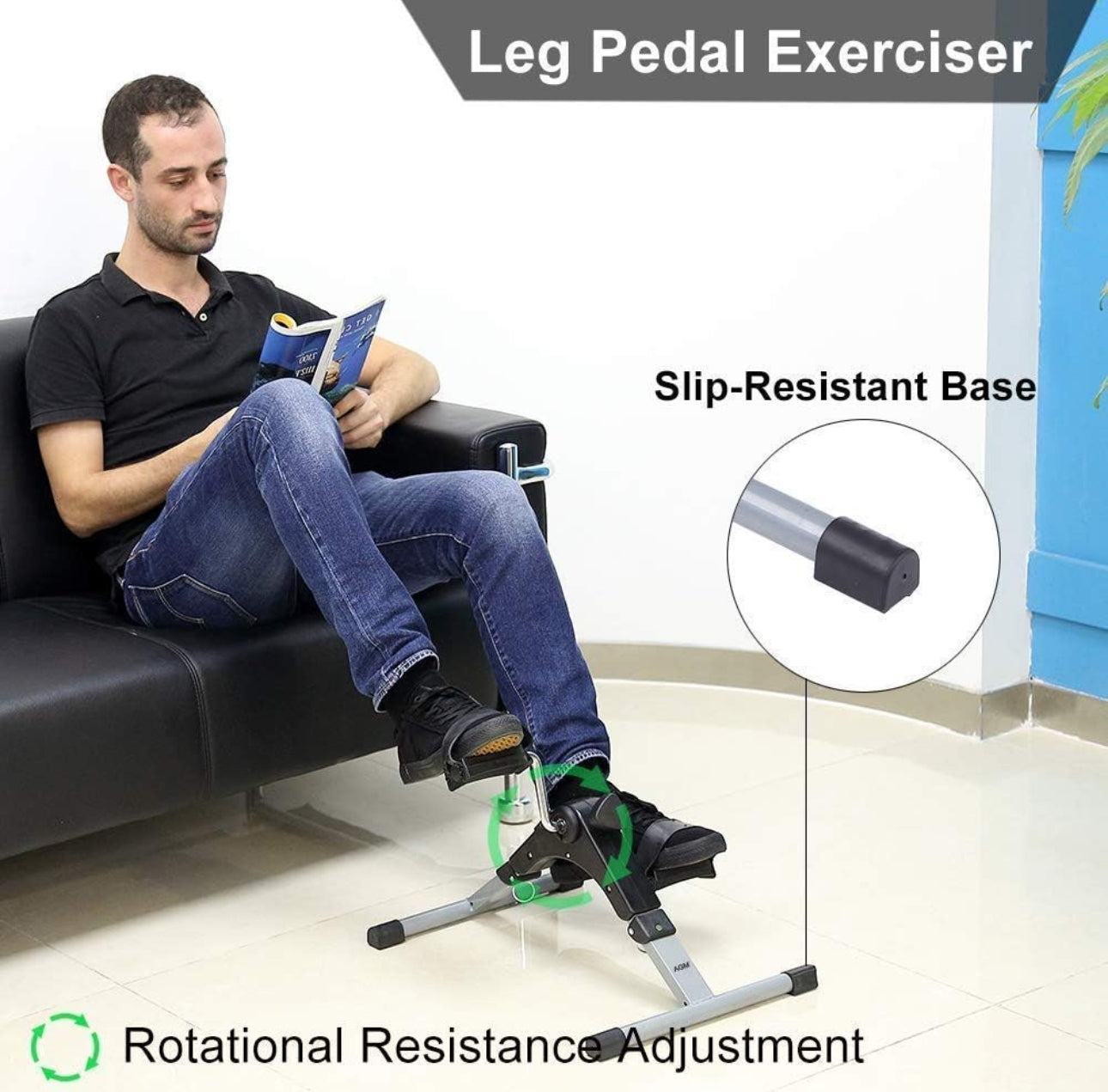 Portable Arm and Leg Foldable Pedal Exerciser Machine with Display