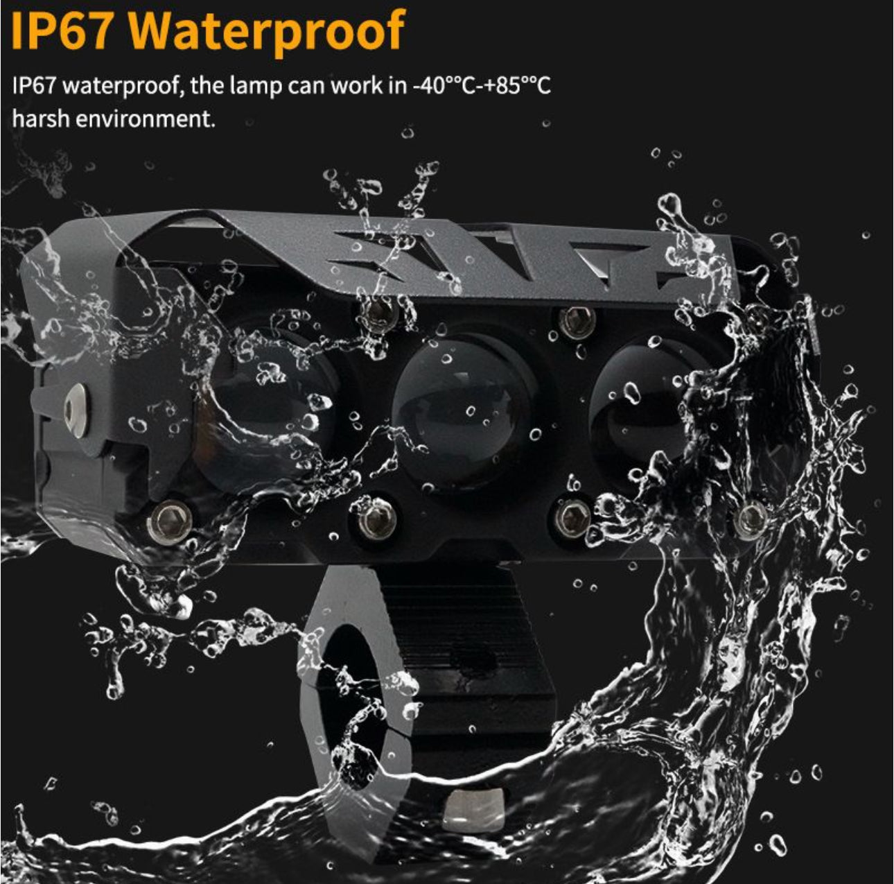 Motorcycle LED Spotlights High And Low Beams Two-Color Lens Headlights