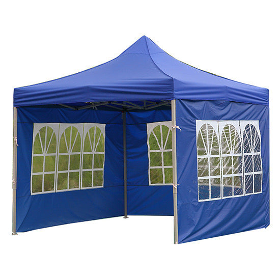 MHome Portable Pop Up Gazebo Marquee Tent With Clear PVC Windows And Walls 3x3M