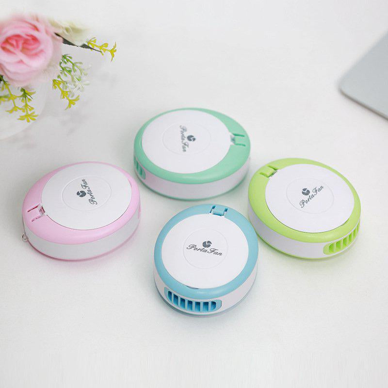 Mini Fan Morror Creative USB mirror fan mini portable makeup mirror palm fan leafless ...