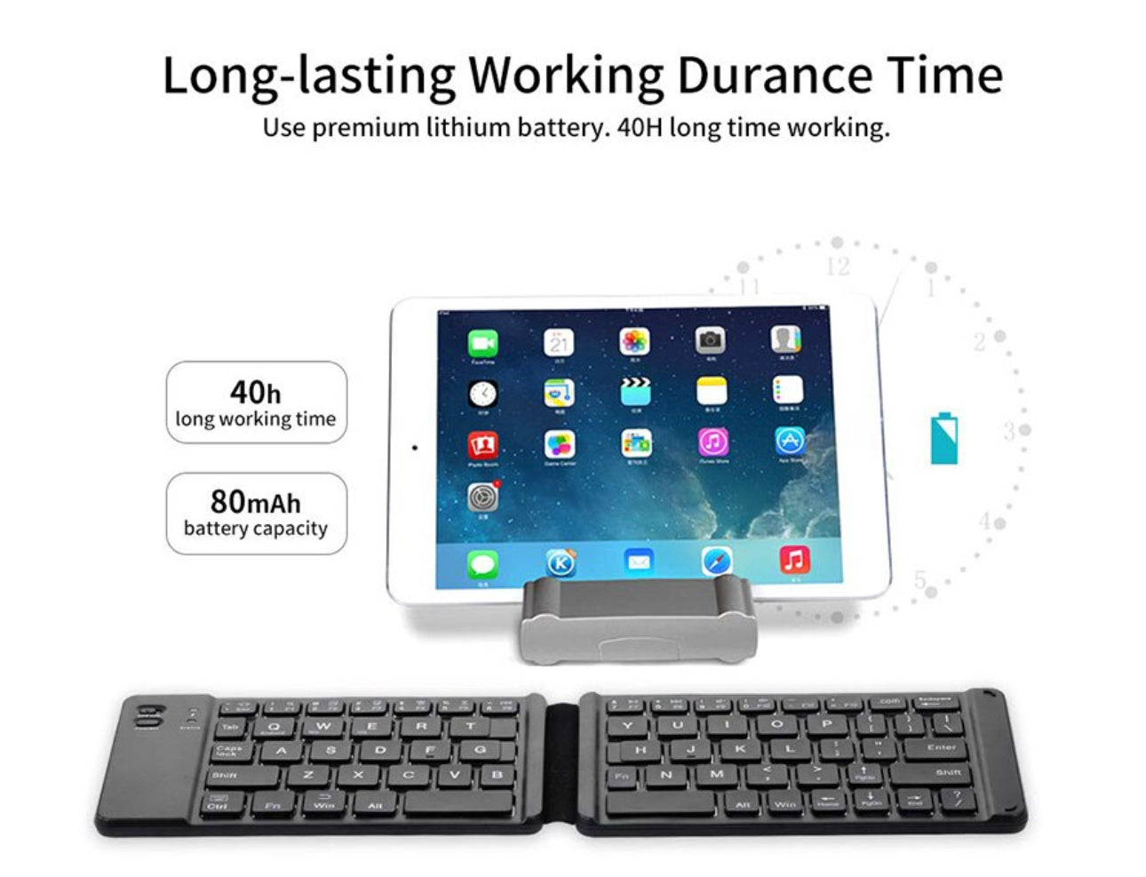 MTech Ultra Thin Rechargeable
Foldable Wireless
Bluetooth Keyboard
Available in Black, White
& Pink