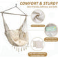 Hammock Chair Swing Removable Support Rod, Hanging Hardware Kit, with Side Pockets for Indoor and Outdoor Home Bedroom