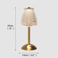 MTech Nordic Crystal Rechargeable Table Lamp LED Bar Lamp Touch Dimmable Golden Desk Lamp Living Room Bedroom-Various Options