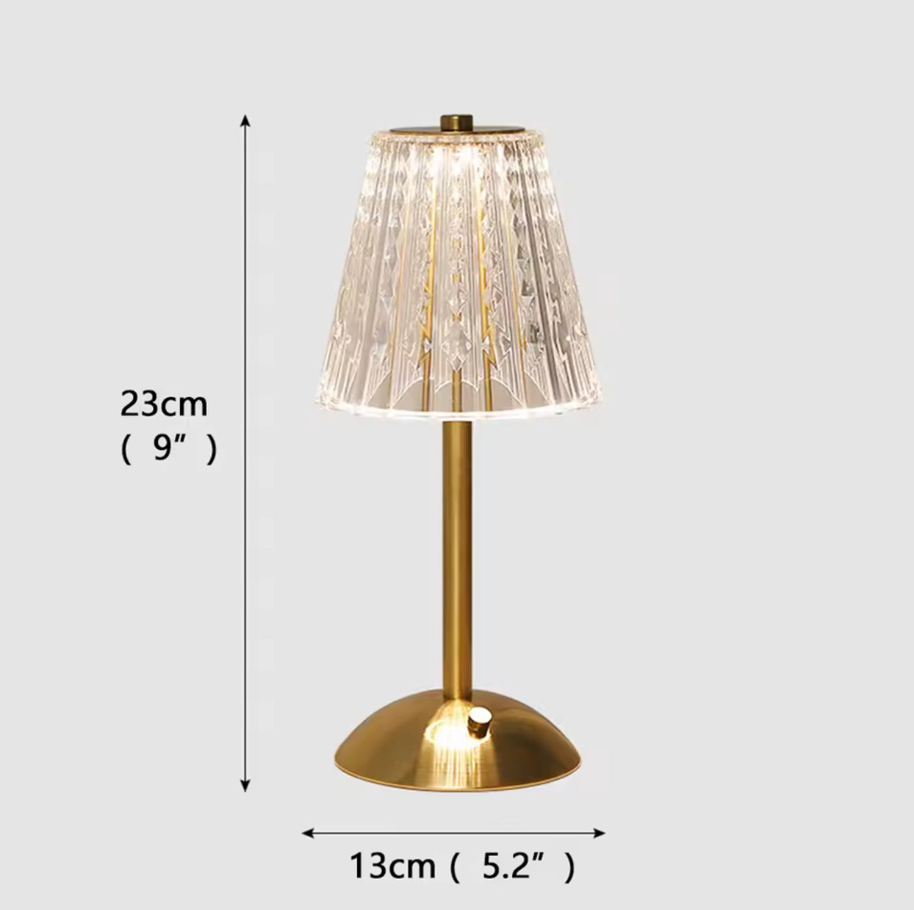 MTech Nordic Crystal Rechargeable Table Lamp LED Bar Lamp Touch Dimmable Golden Desk Lamp Living Room Bedroom-Various Options