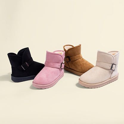 Kids Faux Suede Fur-Lined Ankle Boots-Various Colours