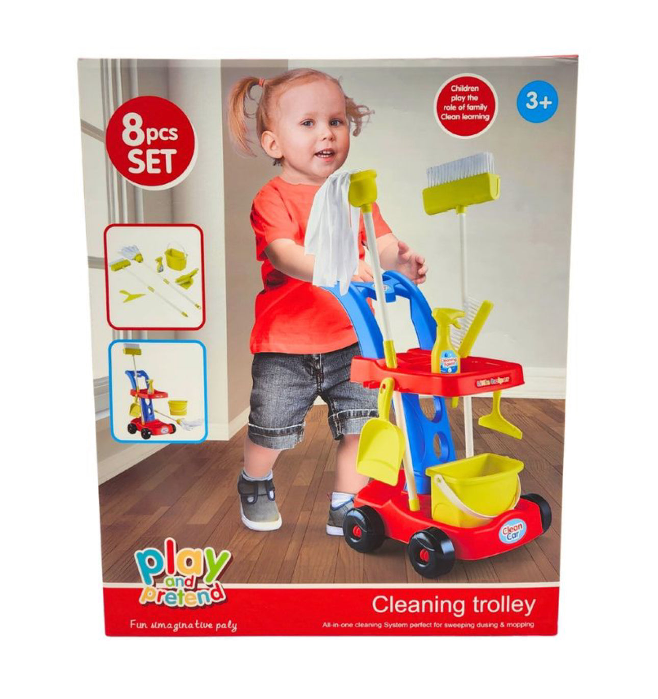 Play Pretend Cleaning Trolley 8 Piece