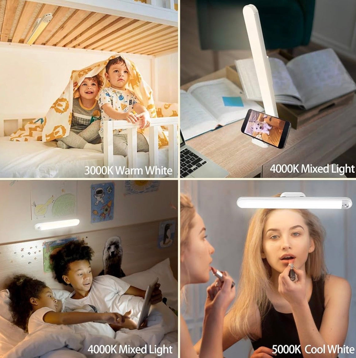 MTech Bunk Bed Lights Dimmable Touch Light Bar Adjustable Color Temperature, Wireless Stick on Lighting for Kids, Wall Reading, Headboard Lamp, Bedroom, Closet, Under Cabinet, 42cmLED Rechargeable