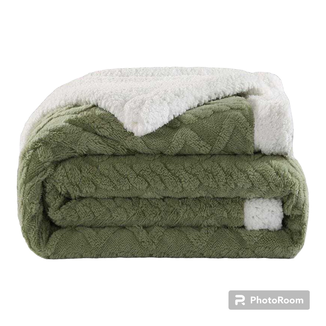 Geometric Pattern Woolen Sofa Throw/ Blanket - Queen Size