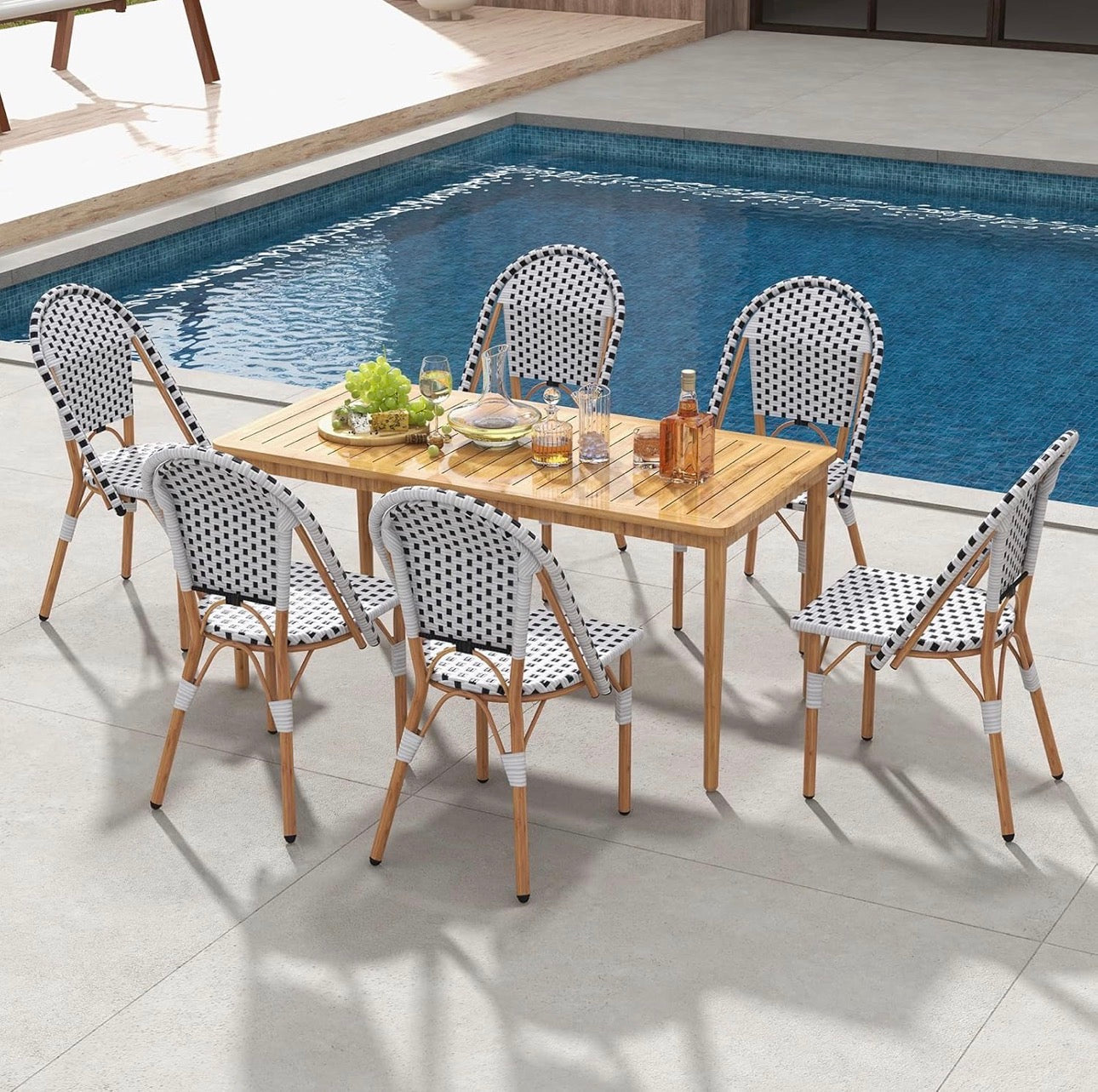 MFurn Lola French Bistro Outdoor Patio Set 7pc-Only Available On Pre-Order
