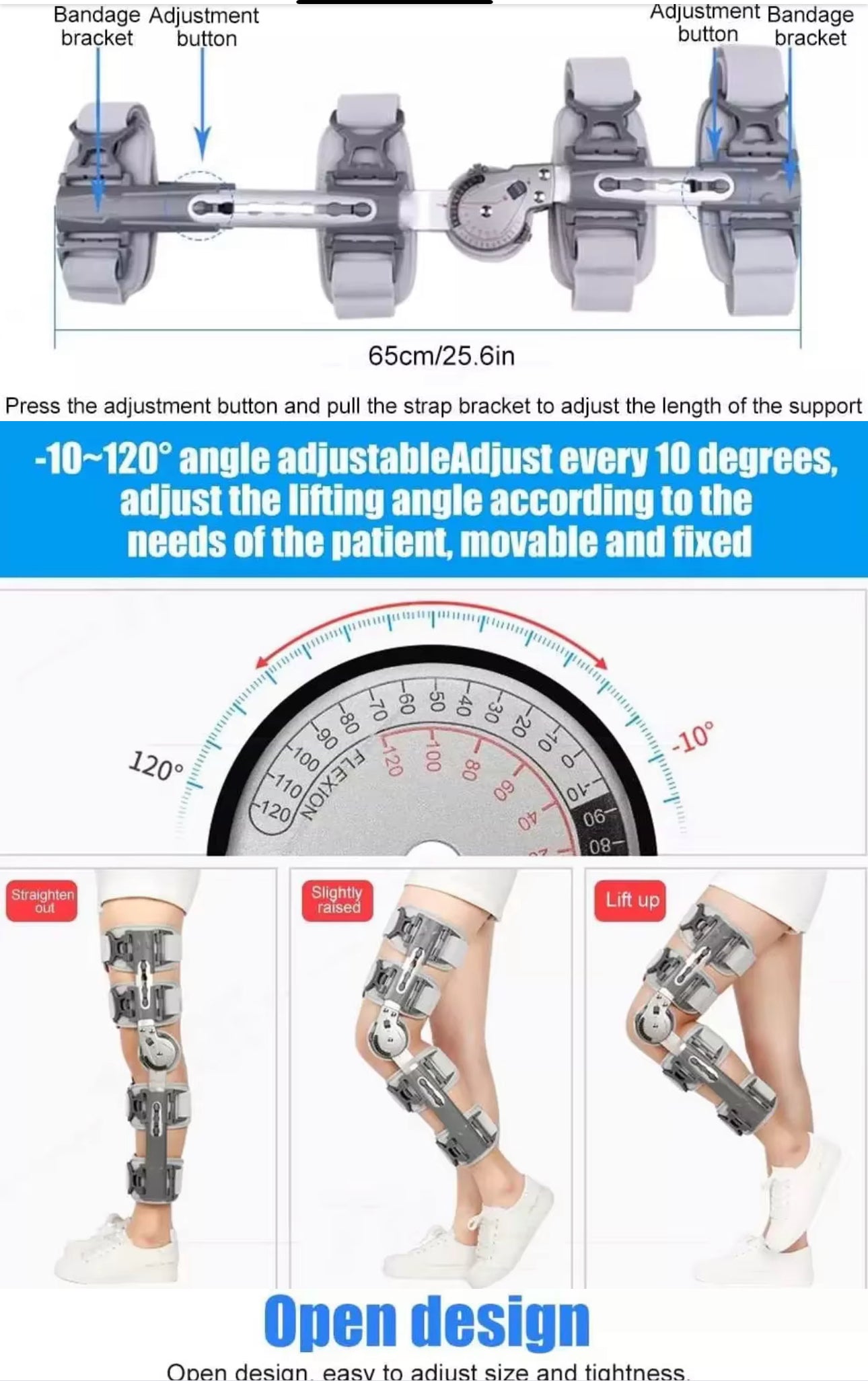 Hinged Knee Support Brace Hinged ROM Knee Brace,Post Op Knee Brace for Recovery Stabilization,ACL,MCL and PCL Injury,Adjustable Orthopedic Support Stabilizer After Surgery,Women and Men- Available Now For PreOrder Sales!