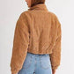 Ladies Cropped Corduroy Puffer Jacket-Various Colours
