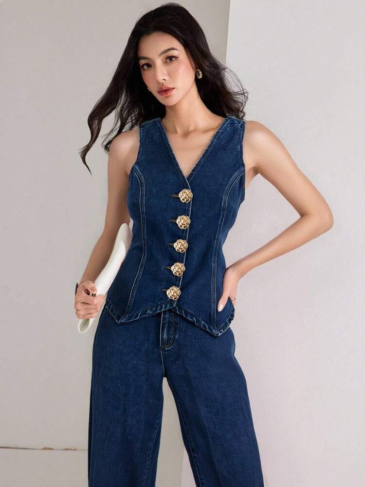 Ladies Denim Vintage Vest-Various Colours